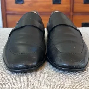Gucci | Shoes | Gucci Gg Logo Black Leather Mens Dress  display picture 2